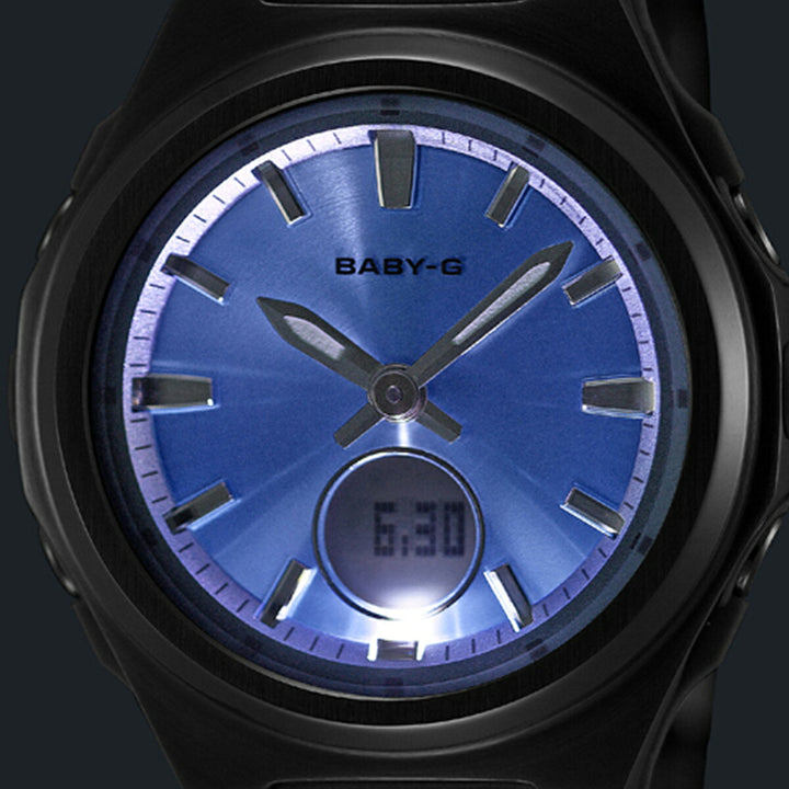BABY-G メタルベゼル BGA-3000C-2AJF レディース 電波ソーラー アナデジ ブルーダイヤル コンポジットバンド
