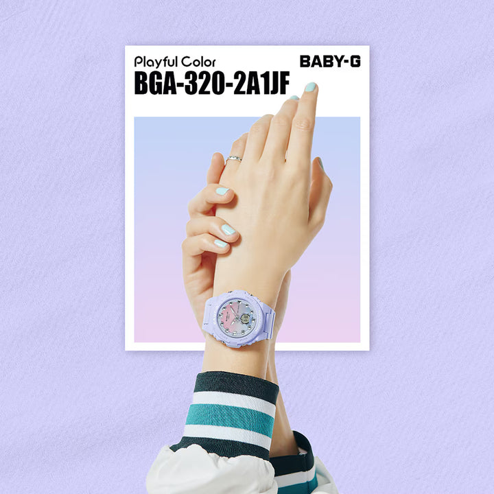 BABY-G プレイフルビーチ BGA-320-2A1JF レディース 腕時計 電池式 アナデジ 樹脂バンド ライトブルー 国内正規品 カシオ