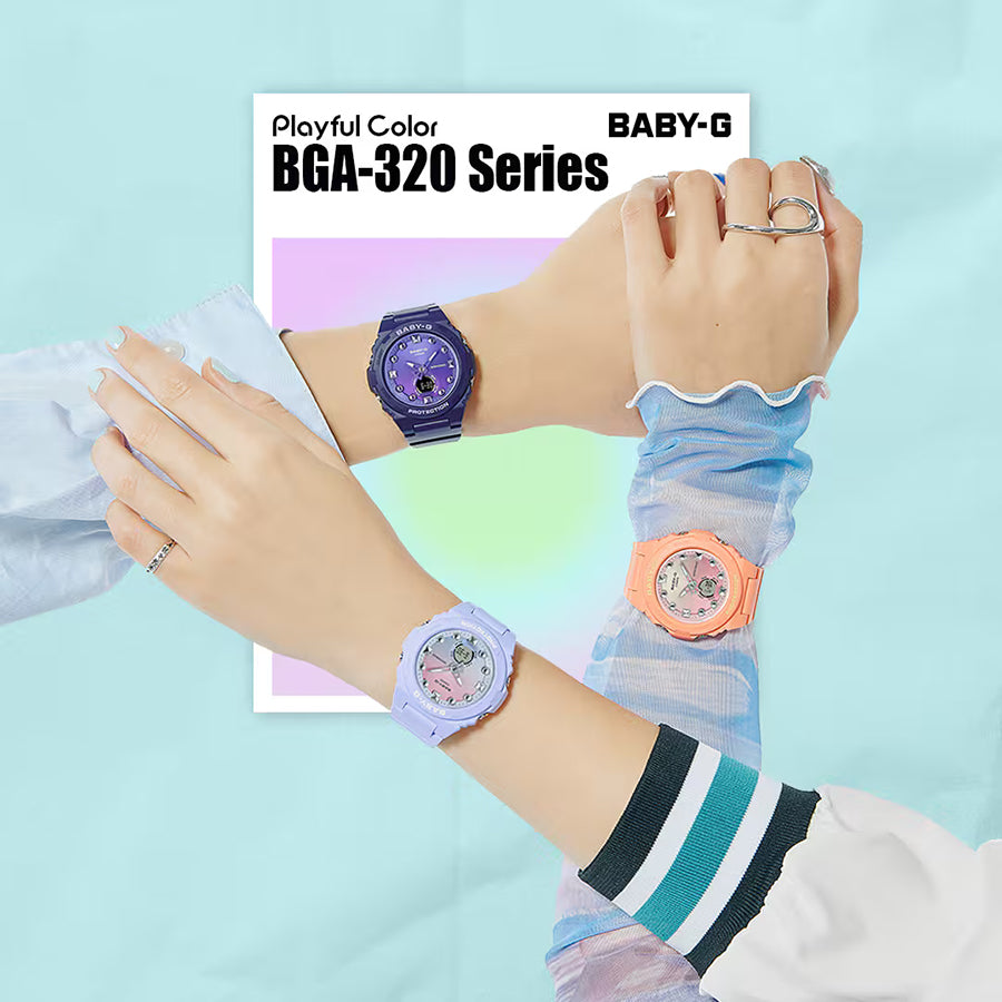 BABY-G プレイフルビーチ BGA-320-4A1JF レディース 腕時計 電池式 アナデジ 樹脂バンド ピンク 国内正規品 カシオ