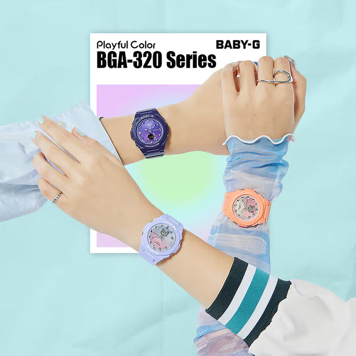 BABY-G プレイフルビーチ BGA-320-4A1JF レディース 腕時計 電池式 アナデジ 樹脂バンド ピンク 国内正規品 カシオ