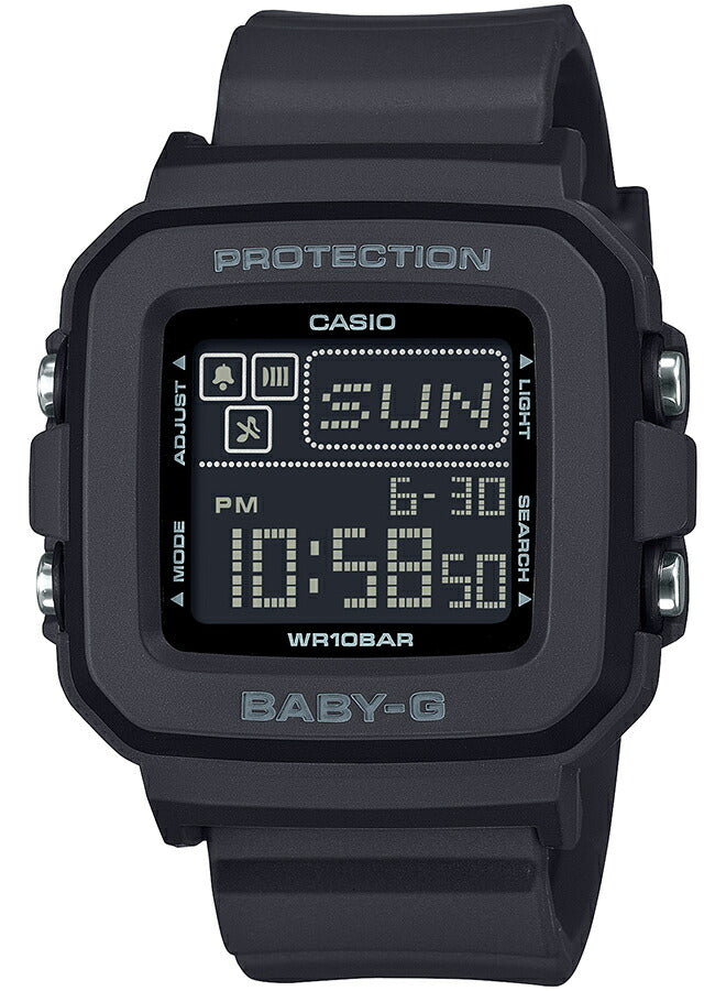 BABY-G BGD-10シリーズ BGD-10-1JF レディース 腕時計 電池式 デジタル スクエア 樹脂バンド ブラック 国内正規品 カシオ