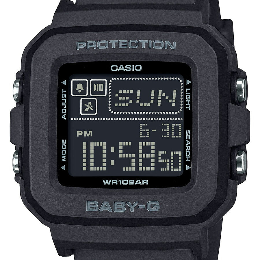 BABY-G BGD-10シリーズ BGD-10-1JF レディース 腕時計 電池式 デジタル スクエア 樹脂バンド ブラック 国内正規品 カシオ