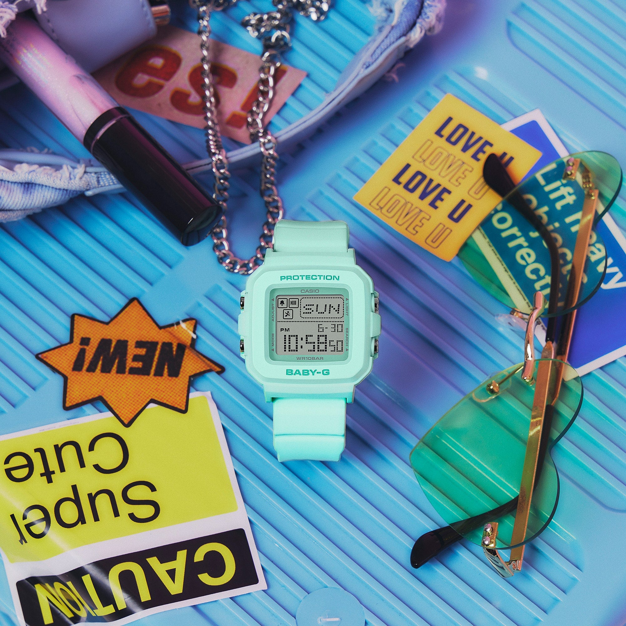 BABY-G BGD-10-3JF レディース 電池式 デジタル スクエア 樹脂バンド