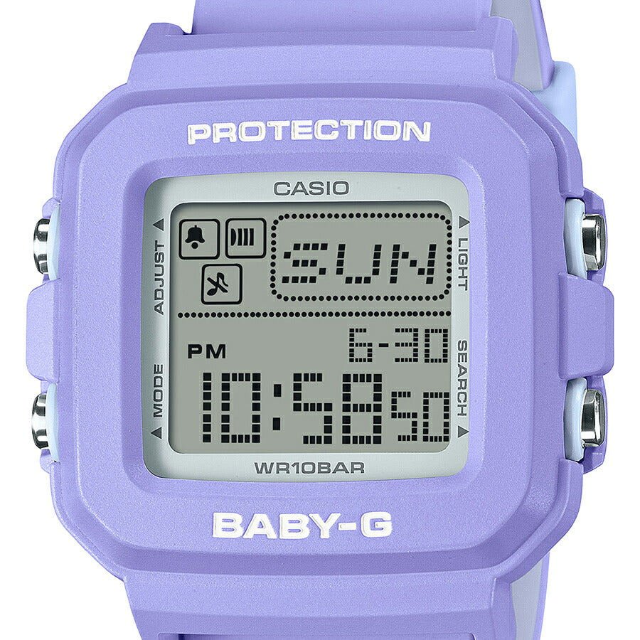 BABY-G デジタル腕時計 (ホワイトに近いパープル) BABY-G+PLUS BGD-10K-6JR レディース 電池式 デジタル スクエア 樹脂