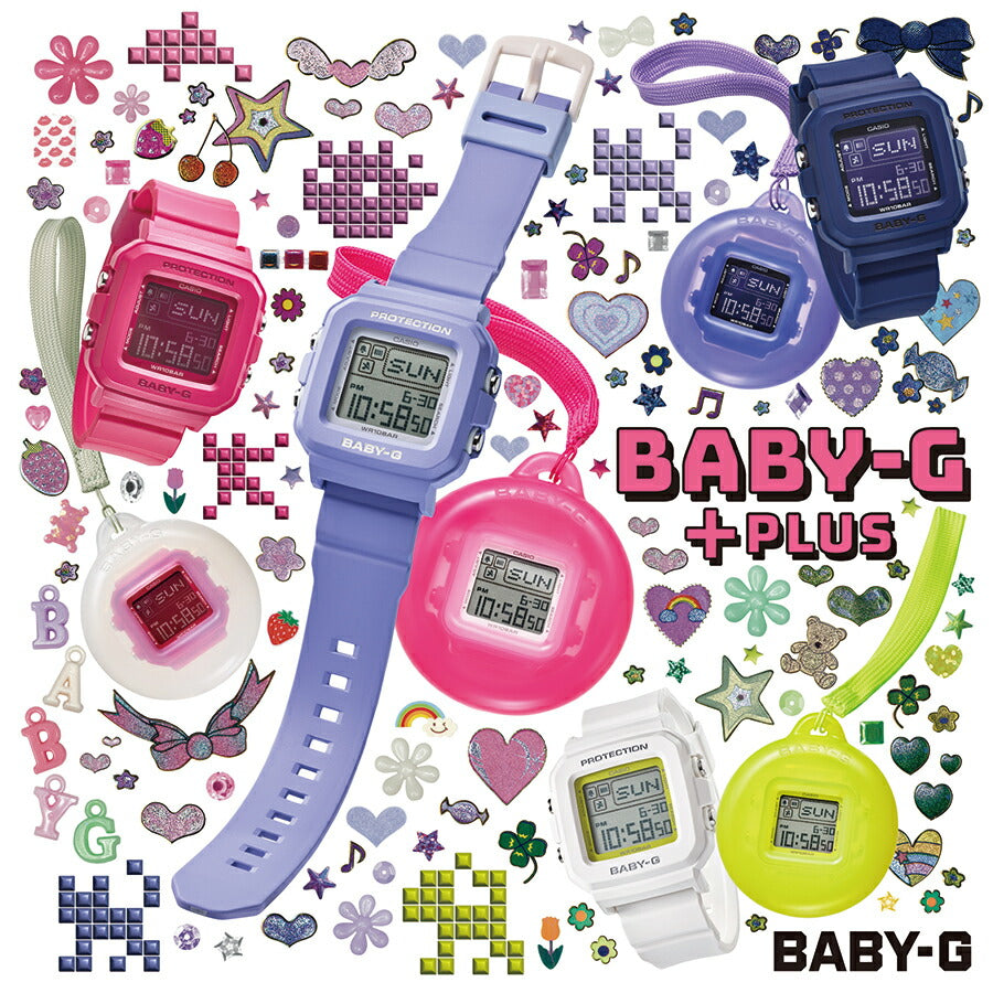 BABY-G BABY-G+PLUS ベイビージープラス BGD-10K-7JR レディース 腕時計 電池式 デジタル スクエア 樹脂バンド ホワイト 専用ホルダーつき 国内正規品 カシオ