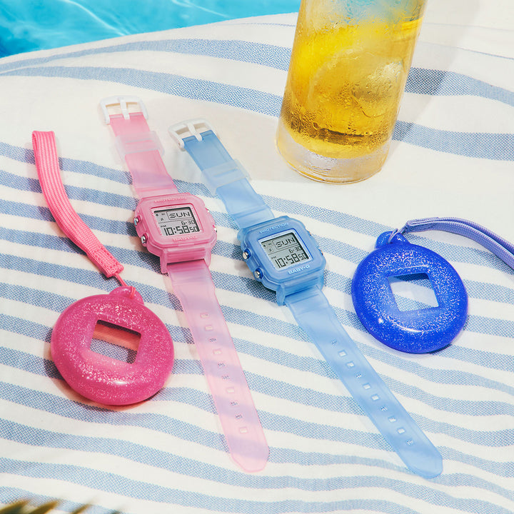 BABY-G BABY-G+PLUS ベイビージープラス レトロゼリー ブルー BGD-10KG-2JR レディース 電池式 デジタル スクエア 樹脂バンド 専用ホルダーつき