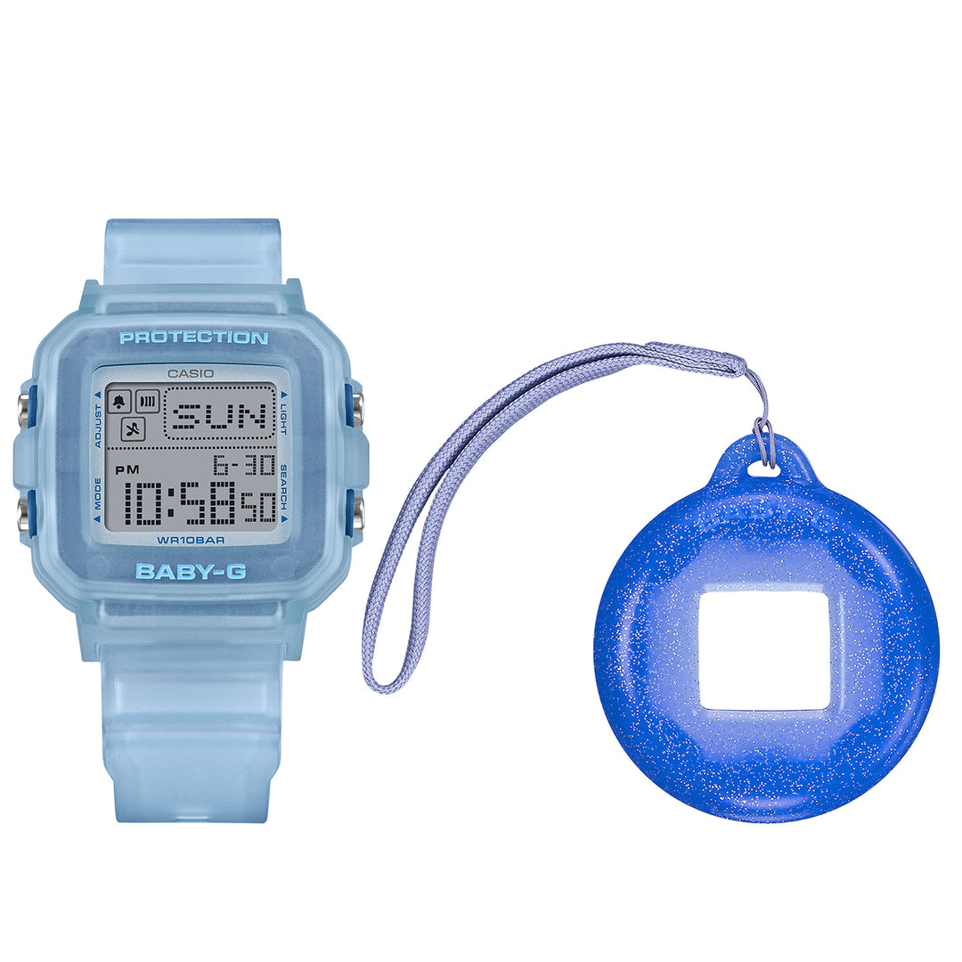 BABY-G BABY-G+PLUS ベイビージープラス レトロゼリー ブルー BGD-10KG-2JR レディース 電池式 デジタル スクエア 樹脂バンド 専用ホルダーつき