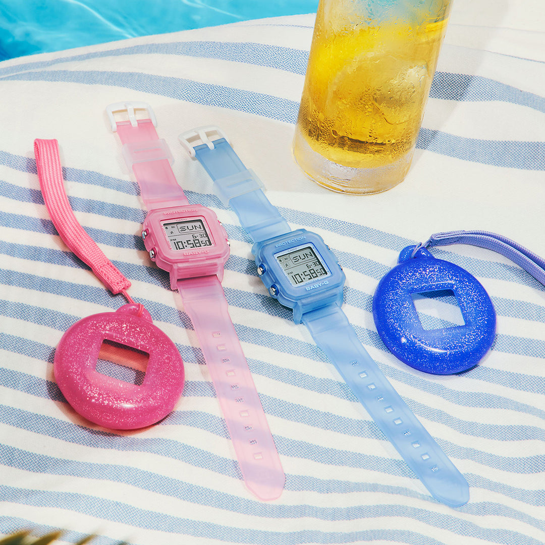 BABY-G BABY-G+PLUS ベイビージープラス レトロゼリー ピンク BGD-10KG-4JR レディース 電池式 デジタル スクエア 樹脂バンド 専用ホルダーつき