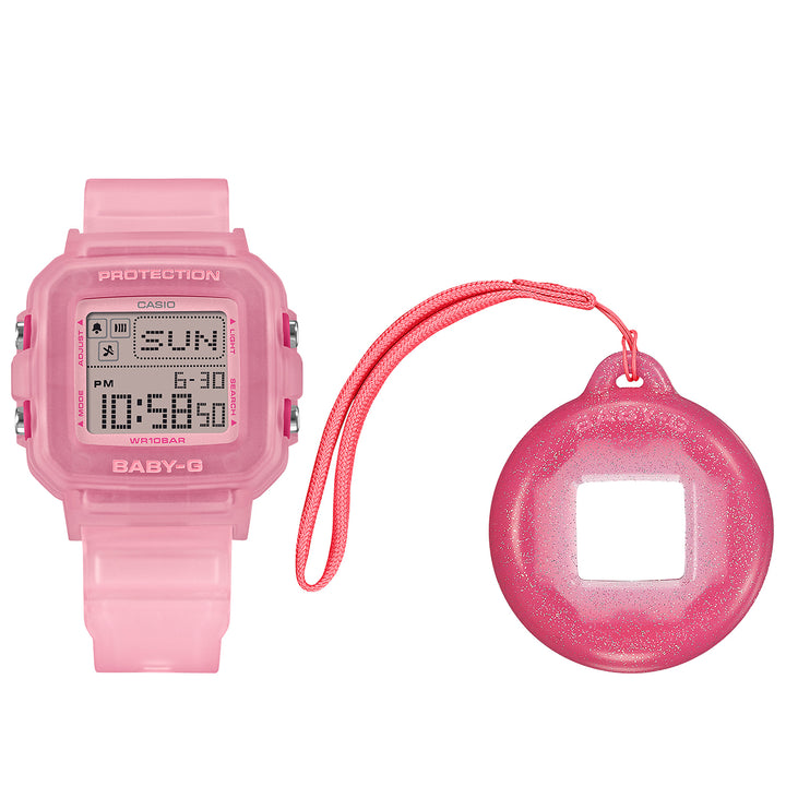 BABY-G BABY-G+PLUS ベイビージープラス レトロゼリー ピンク BGD-10KG-4JR レディース 電池式 デジタル スクエア 樹脂バンド 専用ホルダーつき