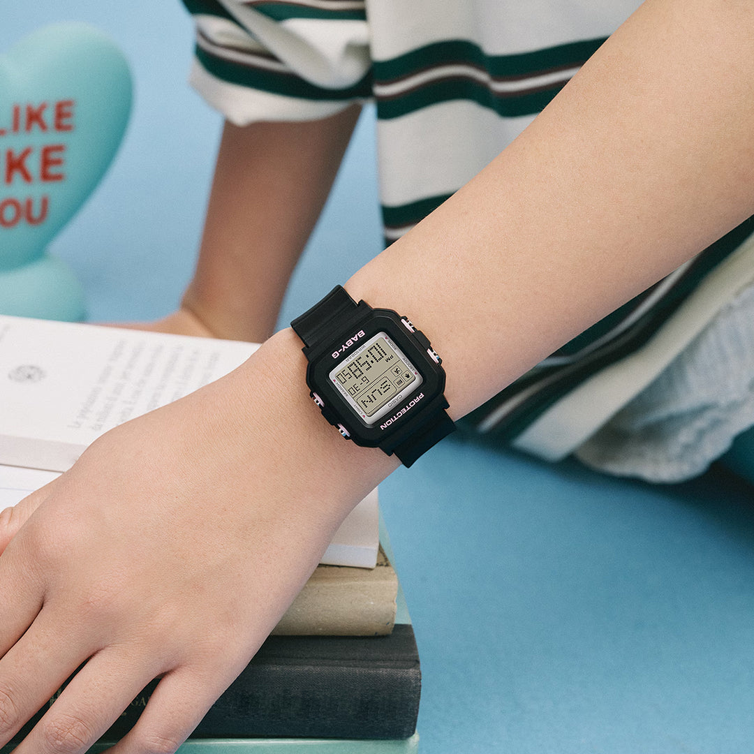 BABY-G BABY-G+PLUS ベイビージープラス ハートポップカラー BGD-10KH-1JR レディース 電池式 デジタル スクエア 樹脂バンド ブラック 専用ホルダーつき