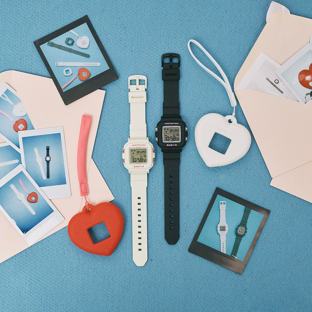 BABY-G BABY-G+PLUS ベイビージープラス ハートポップカラー BGD-10KH-1JR レディース 電池式 デジタル スクエア 樹脂バンド ブラック 専用ホルダーつき