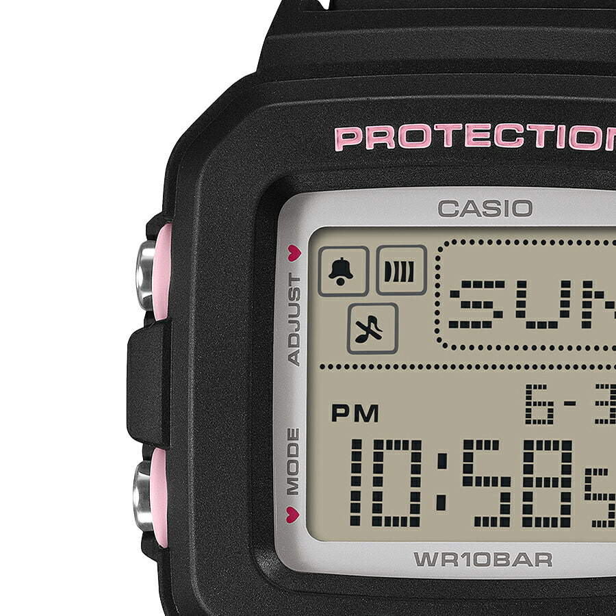 BABY-G BABY-G+PLUS ベイビージープラス ハートポップカラー BGD-10KH-1JR レディース 電池式 デジタル スクエア 樹脂バンド ブラック 専用ホルダーつき