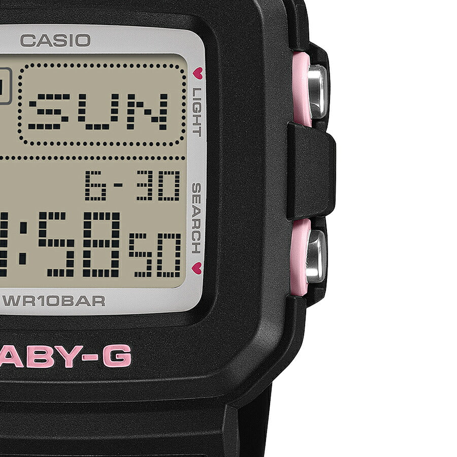 BABY-G BABY-G+PLUS ベイビージープラス ハートポップカラー BGD-10KH-1JR レディース 電池式 デジタル スクエア 樹脂バンド ブラック 専用ホルダーつき