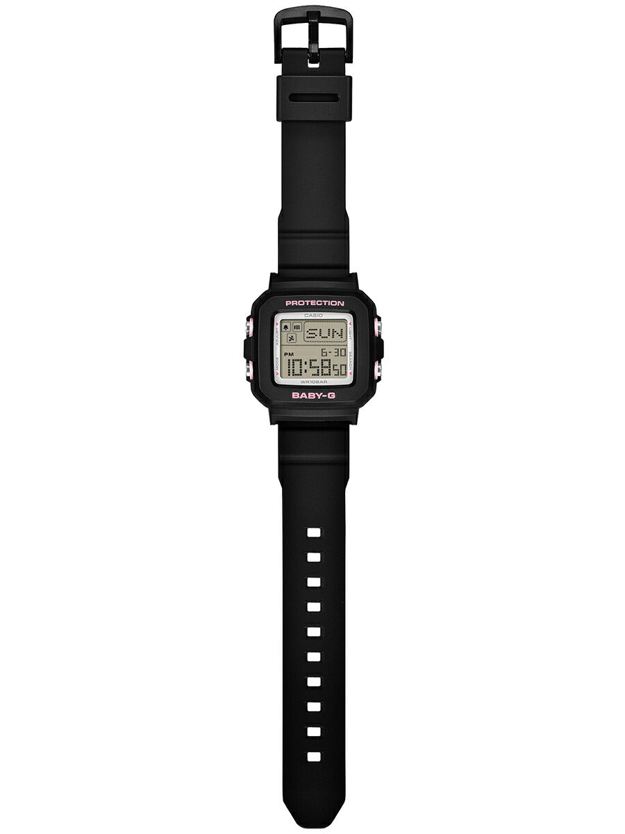 BABY-G BABY-G+PLUS ベイビージープラス ハートポップカラー BGD-10KH-1JR レディース 電池式 デジタル スクエア 樹脂バンド ブラック 専用ホルダーつき