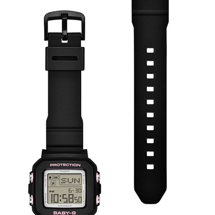 BABY-G BABY-G+PLUS ベイビージープラス ハートポップカラー BGD-10KH-1JR レディース 電池式 デジタル スクエア 樹脂バンド ブラック 専用ホルダーつき