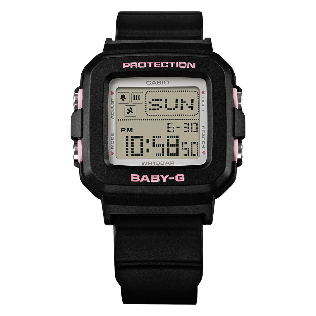 BABY-G BABY-G+PLUS ベイビージープラス ハートポップカラー BGD-10KH-1JR レディース 電池式 デジタル スクエア 樹脂バンド ブラック 専用ホルダーつき