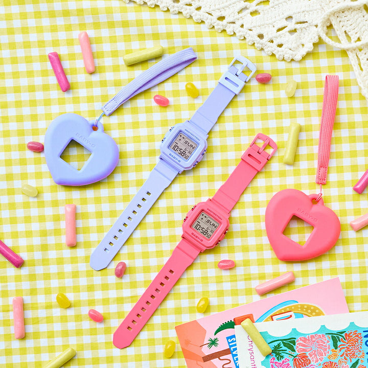 BABY-G BABY-G+PLUS ベイビージープラス ハートポップカラー BGD-10KH-2BJR レディース 電池式 デジタル スクエア 樹脂バンド ブルー 専用ホルダーつき