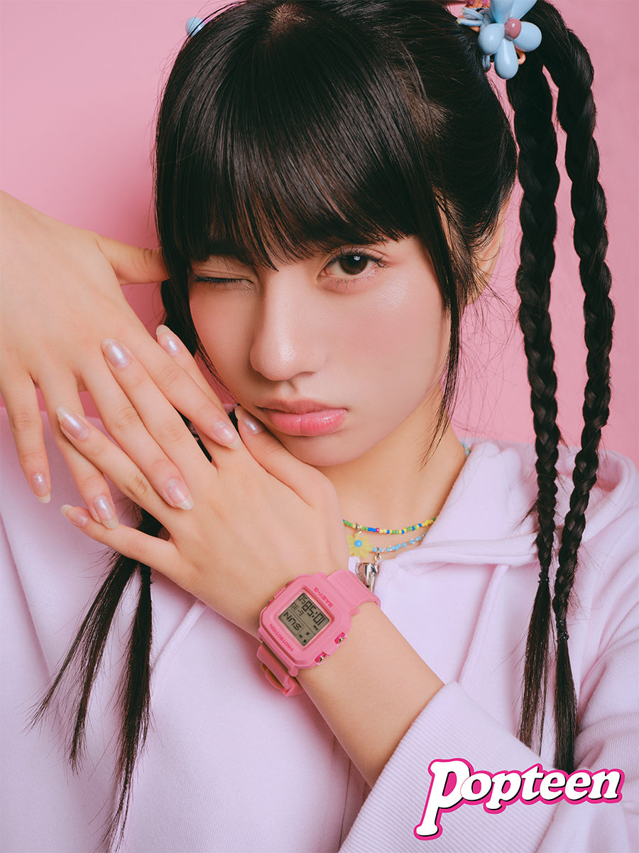 BABY-G BABY-G+PLUS ベイビージープラス ハートポップカラー BGD-10KH-4JR レディース 電池式 デジタル スクエア 樹脂バンド ピンク 専用ホルダーつき