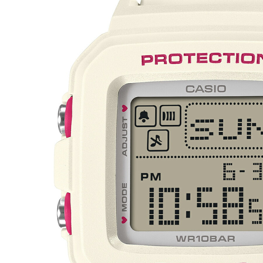 BABY-G BABY-G+PLUS ベイビージープラス ハートポップカラー BGD-10KH-7JR レディース 電池式 デジタル スクエア 樹脂バンド ホワイト 専用ホルダーつき