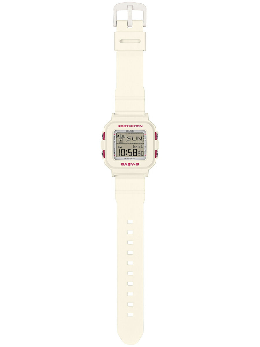 BABY-G BABY-G+PLUS ベイビージープラス ハートポップカラー BGD-10KH-7JR レディース 電池式 デジタル スクエア 樹脂バンド ホワイト 専用ホルダーつき