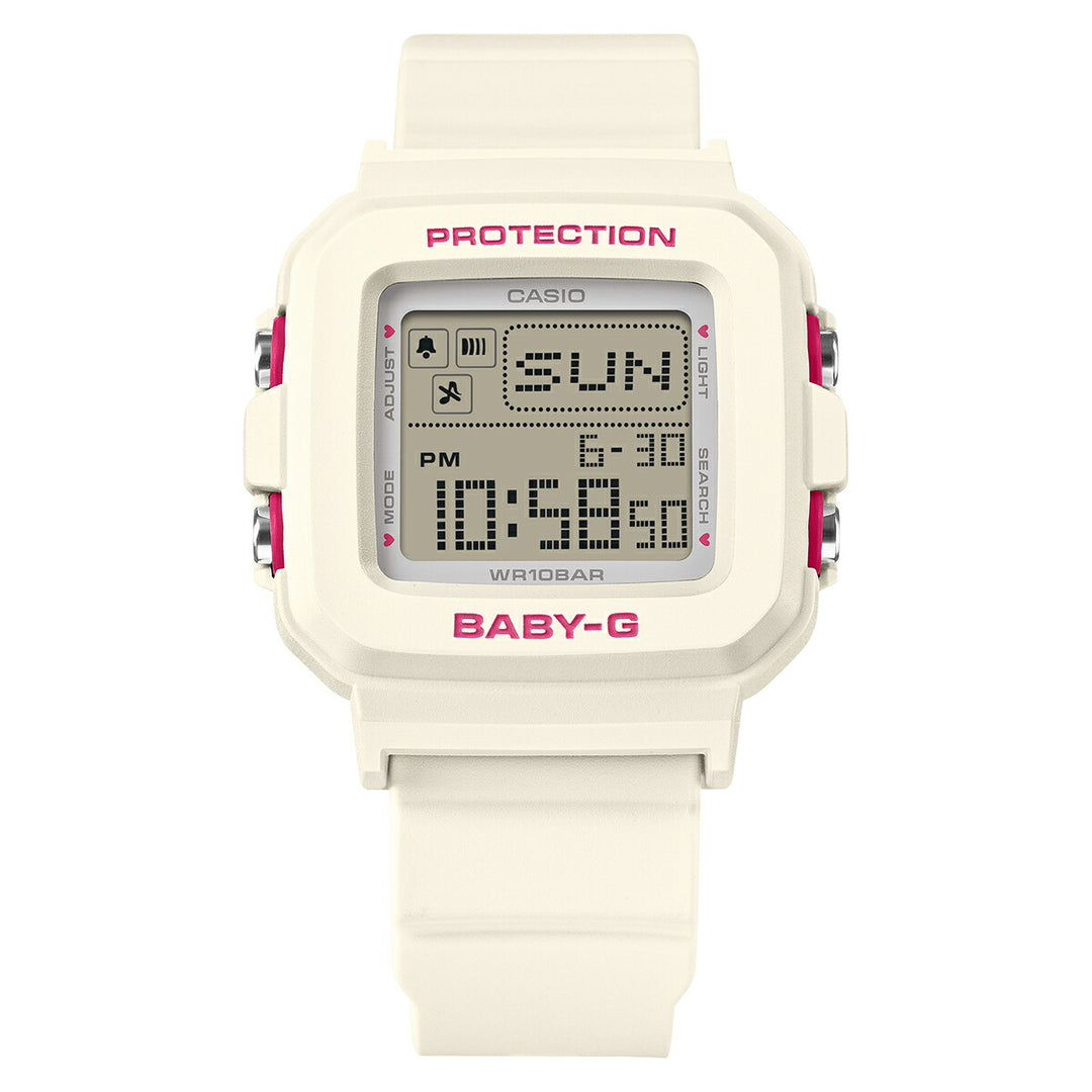 BABY-G BABY-G+PLUS ベイビージープラス ハートポップカラー BGD-10KH-7JR レディース 電池式 デジタル スクエア 樹脂バンド ホワイト 専用ホルダーつき