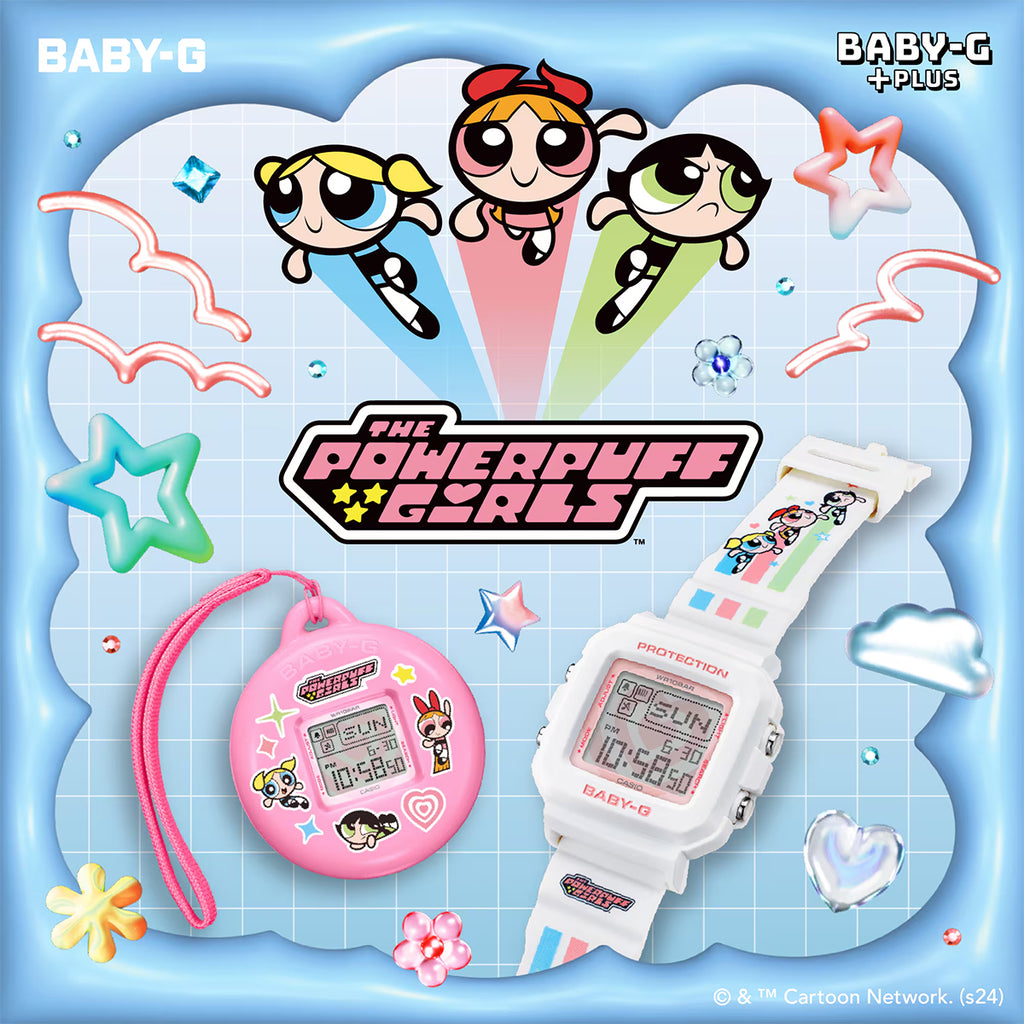 BABY-G BABY-G+PLUS パワーパフ ガールズ コラボレーションモデル BGD-10KPP-7JR レディース 腕時計 電池式 デジタル スクエア 樹脂バンド 国内正規品 カシオ