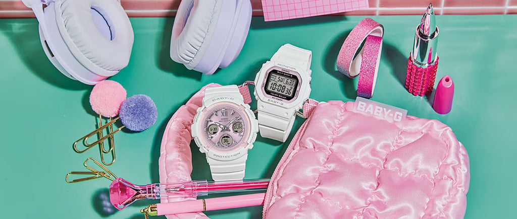 BABY-G スプリングパッケージ 2026 ホワイト ピンク BGD-5650SP-7CJR レディース 電波ソーラー デジタル スクエア