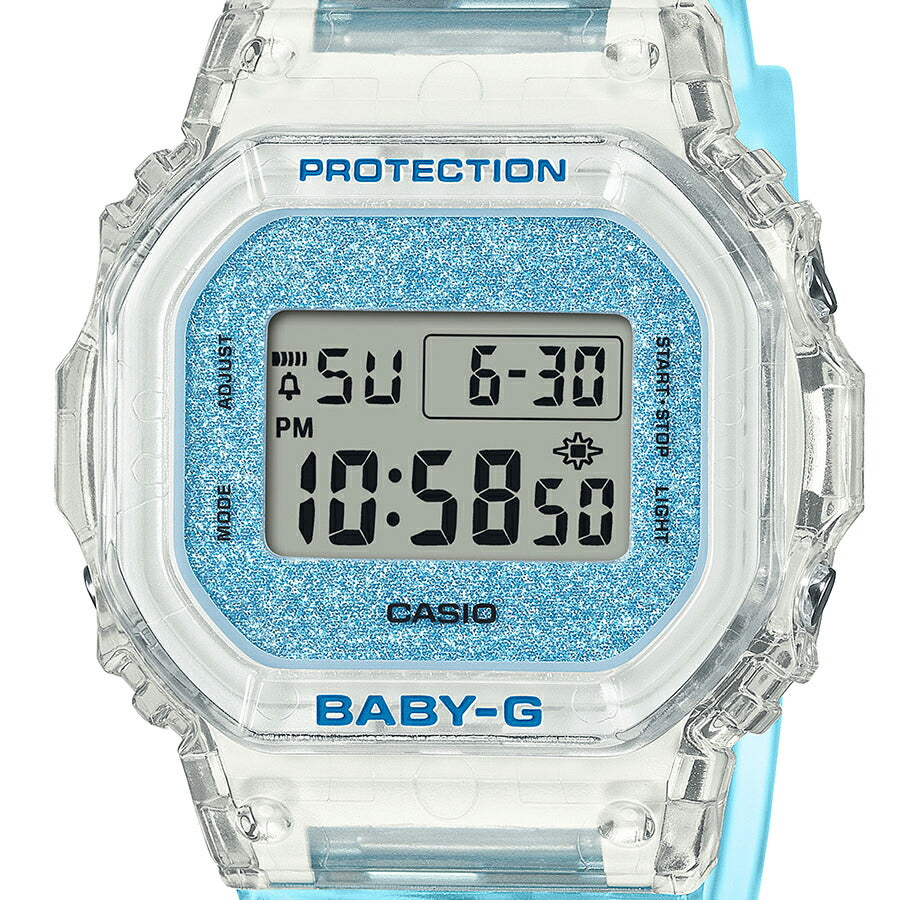 BABY-G グリッターカラーズ BGD-565GC-2JF レディース 電池式 デジタル スクエア 樹脂バンド ブルースケルトン 国内正規品 カシオ