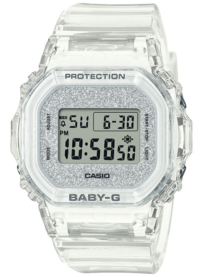 BABY-G グリッターカラーズ BGD-565GC-7JF レディース 電池式 デジタル スクエア 樹脂バンド クリアスケルトン 国内正規品 カシオ