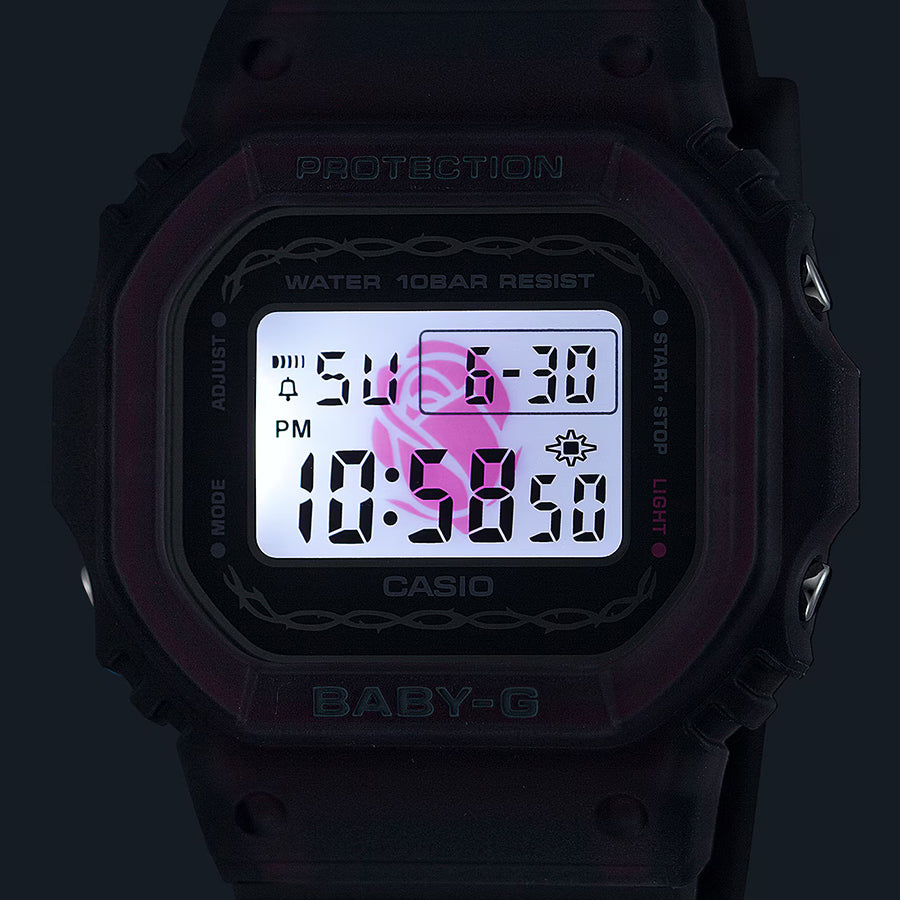 BABY-G プレシャスハートセレクション 2024 バラ BGD-565RS-8JF レディース 腕時計 電池式 デジタル スクエア 樹脂バンド レッド 国内正規品 カシオ