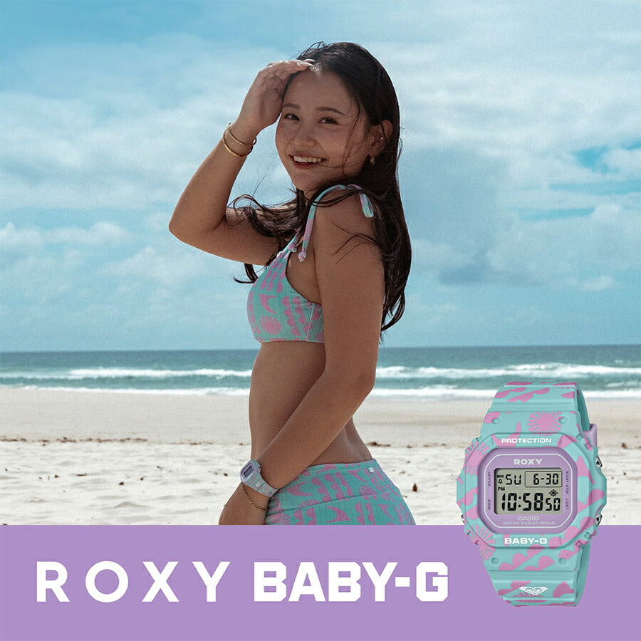 BABY-G ROXY コラボレーションモデル BGD-565RX-2JR レディース 腕時計 電池式 デジタル スクエア 樹脂バンド 国内正規品 カシオ