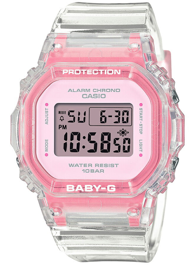 BABY-G サマーゼリー BGD-565SJ-7JF レディース 腕時計 電池式 デジタル スクエア 樹脂バンド ピンク 国内正規品 カシオ