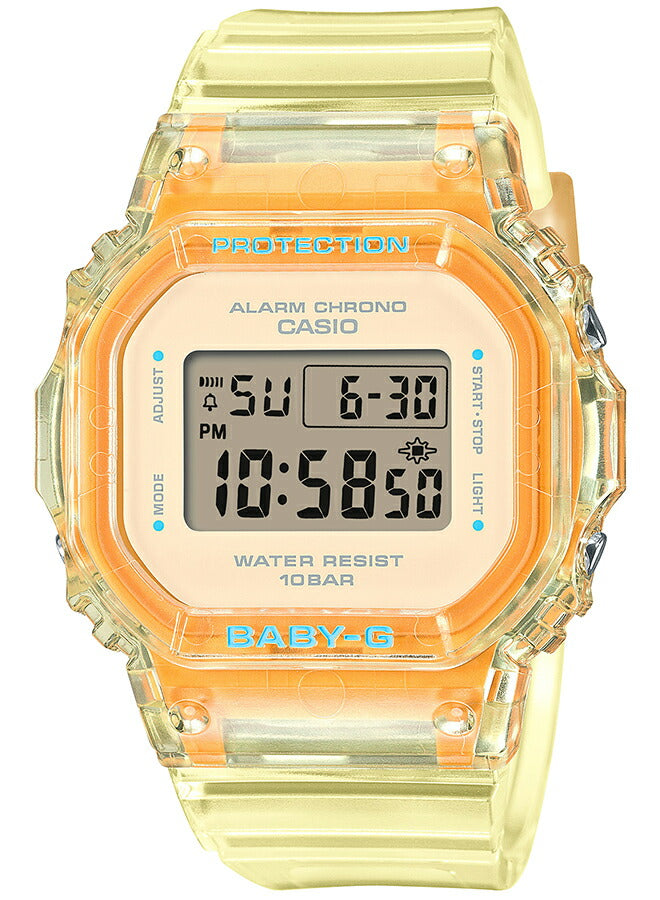 BABY-G サマーゼリー BGD-565SJ-9JF レディース 腕時計 電池式 デジタル スクエア 樹脂バンド イエロー 国内正規品 カシオ