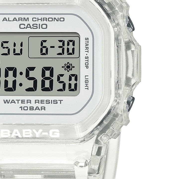 BABY-G BGD-565シリーズ 小型 スリム スクエア BGD-565US-7JF レディース 腕時計 電池式 デジタル ホワイト スケルトン 国内正規品 カシオ