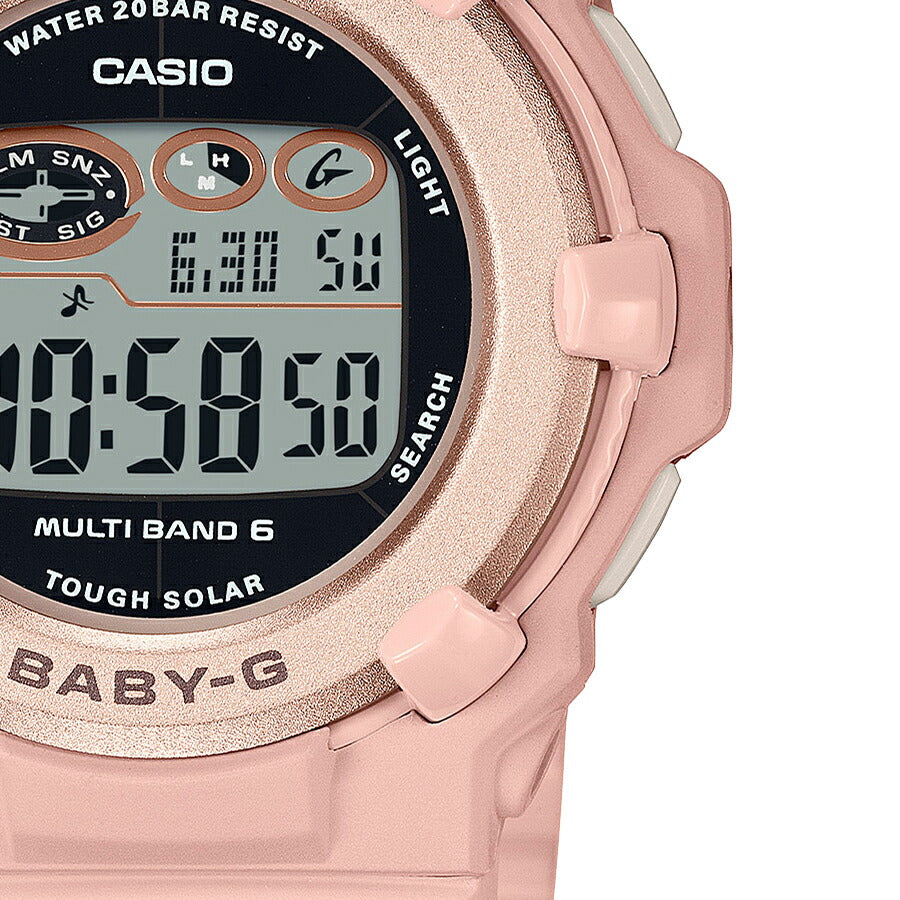 BABY-G 電波ソーラー デジタル 薄型 ラウンドフェイス BGR-3003NC-4JF レディース 腕時計 樹脂バンド ピンク 国内正規品 カシオ