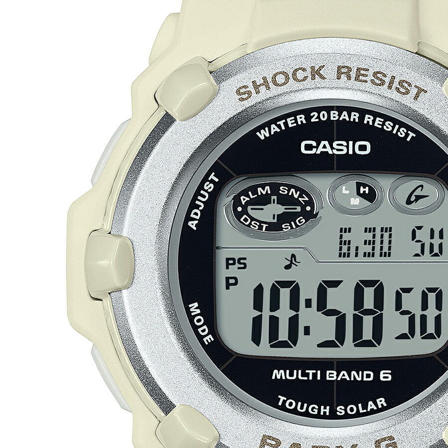 BABY-G 電波ソーラー デジタル 薄型 ラウンドフェイス BGR-3003NC-7JF レディース 腕時計 樹脂バンド ホワイト 国内正規品 カシオ