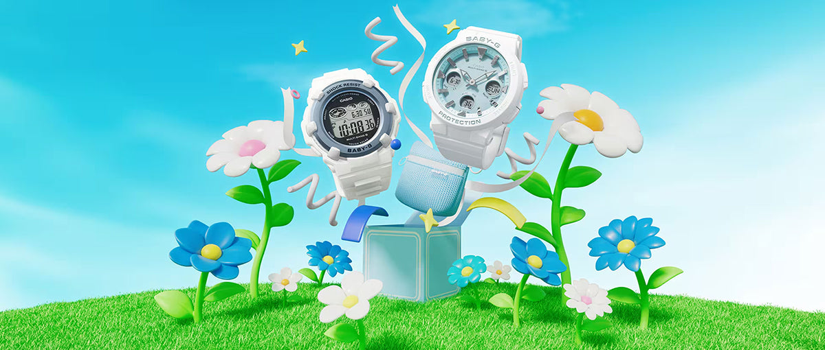 BABY-G スプリングパッケージ 2025 BGR-3003SP-7JR レディース 電波ソーラー デジタル 樹脂バンド ホワイト