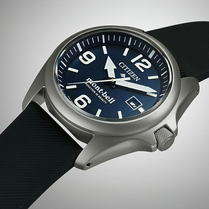 シチズン プロマスター mont-bell モンベル コラボレーション限定モデル BN0247-01L メンズ ソーラー ブルーダイヤル ブラウン 革ベルト