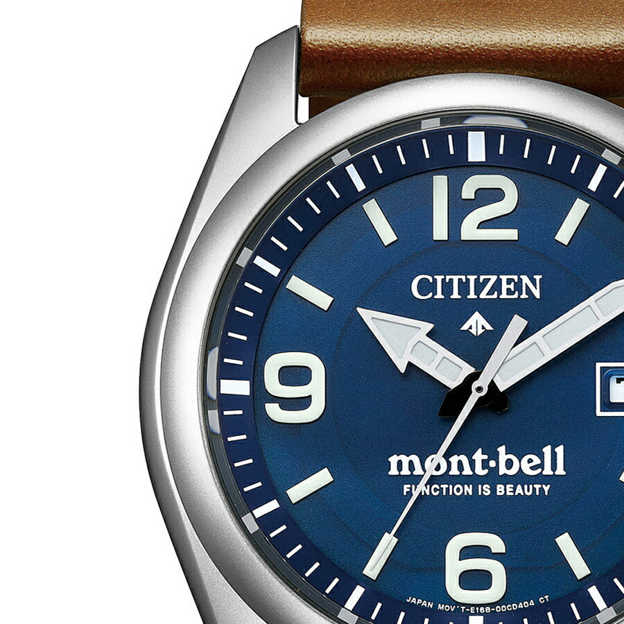 シチズン プロマスター mont-bell モンベル コラボレーション限定モデル BN0247-01L メンズ ソーラー ブルーダイヤル ブラウン 革ベルト
