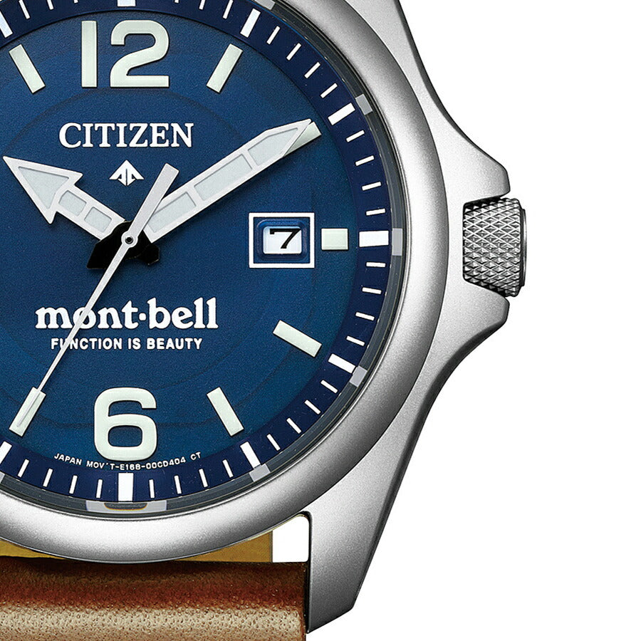 シチズン プロマスター mont-bell モンベル コラボレーション限定モデル BN0247-01L メンズ ソーラー ブルーダイヤル ブラウン 革ベルト