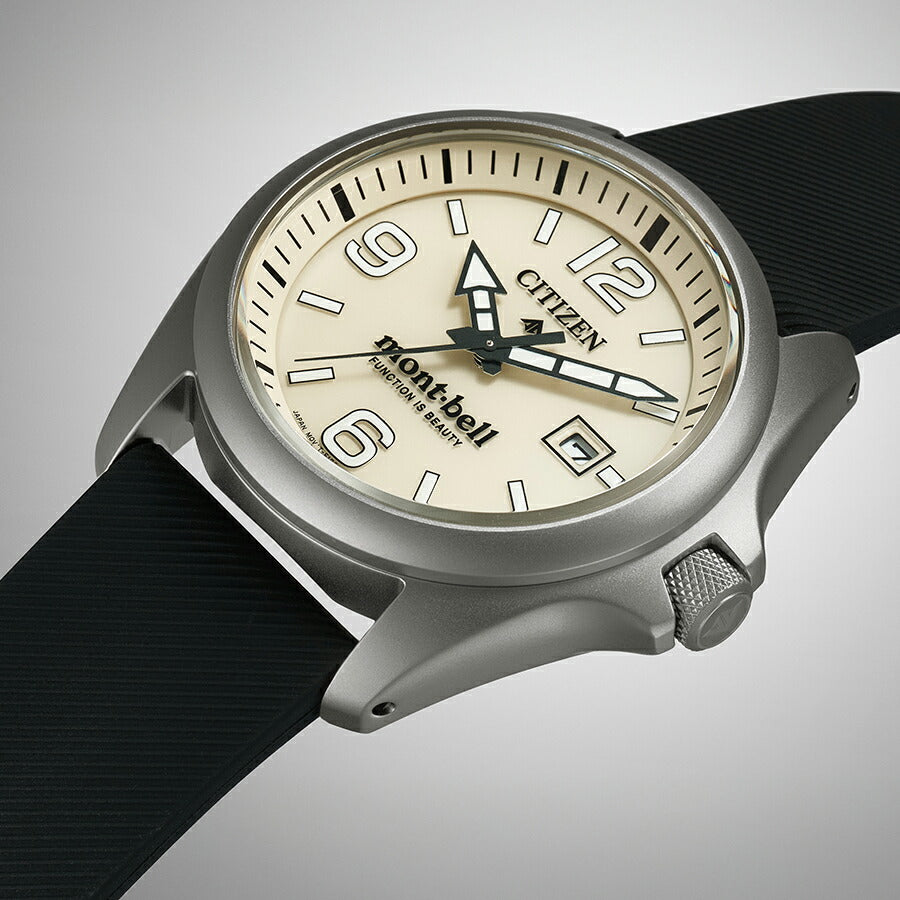 シチズン プロマスター mont-bell モンベル コラボレーション限定モデル BN0247-10A メンズ ソーラー アイボリーダイヤル ブラウン 革ベルト