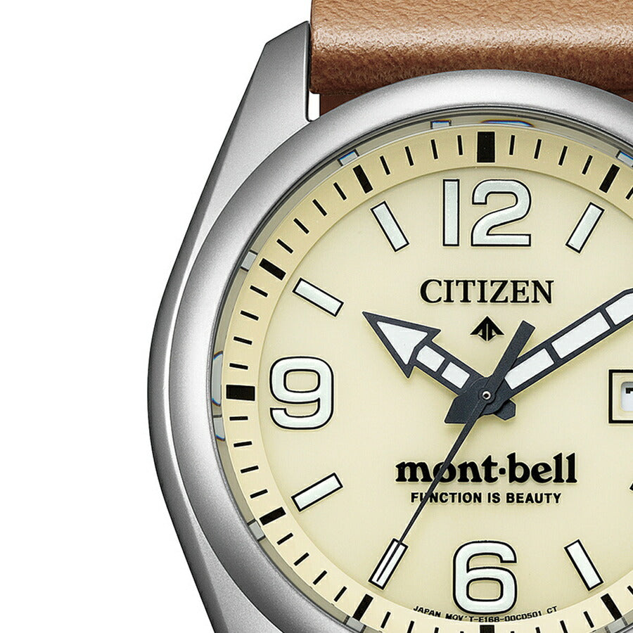 シチズン プロマスター mont-bell モンベル コラボレーション限定モデル BN0247-10A メンズ ソーラー アイボリーダイヤル ブラウン 革ベルト