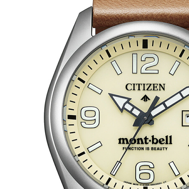 シチズン プロマスター mont-bell モンベル コラボレーション限定モデル BN0247-10A メンズ ソーラー アイボリーダイヤル ブラウン 革ベルト