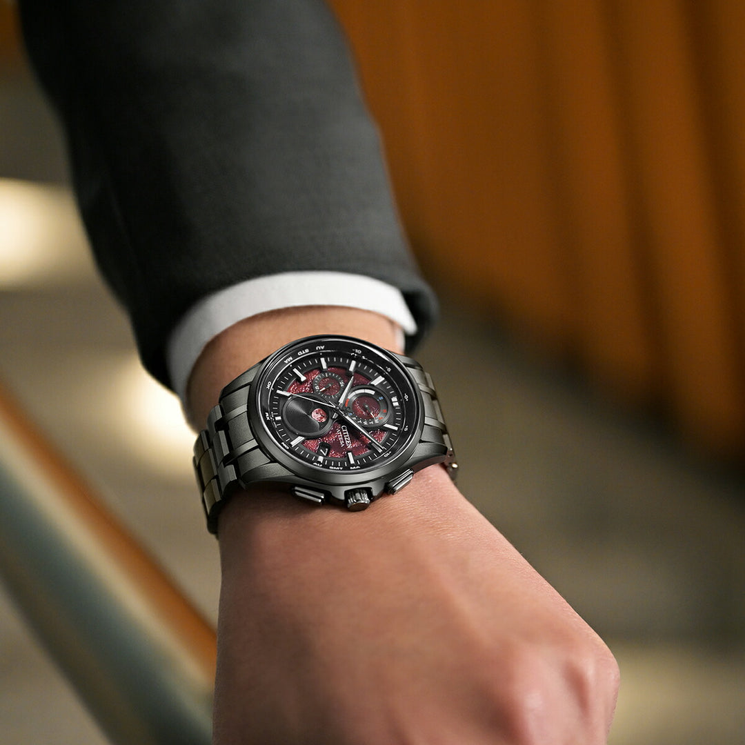 シチズン アテッサ ムーンフェイズ ルナプログラム Shades of Red 限定モデル ブラッドムーン 皆既月食 BY1005-73Z メンズ ソーラー 電波