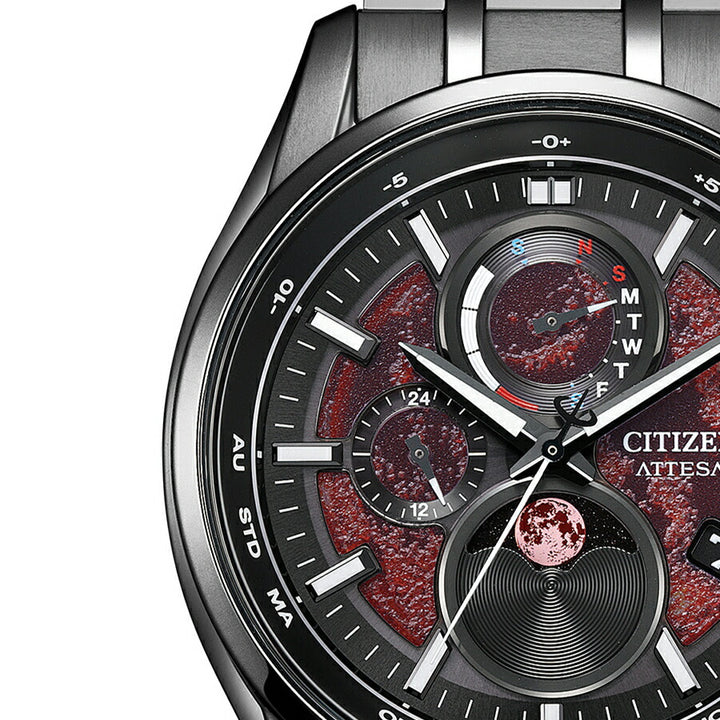 シチズン アテッサ ムーンフェイズ ルナプログラム Shades of Red 限定モデル ブラッドムーン 皆既月食 BY1005-73Z メンズ ソーラー 電波