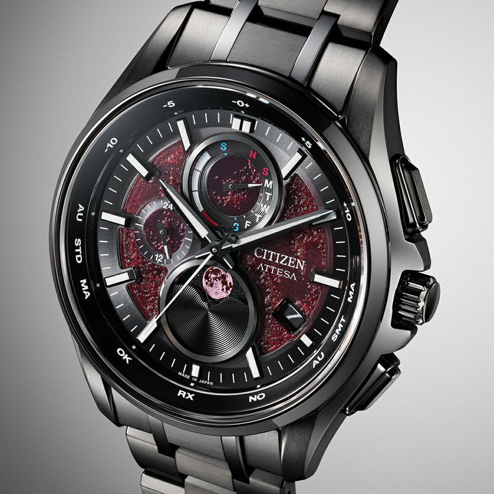 シチズン アテッサ ムーンフェイズ ルナプログラム Shades of Red 限定モデル ブラッドムーン 皆既月食 BY1005-73Z メンズ ソーラー 電波