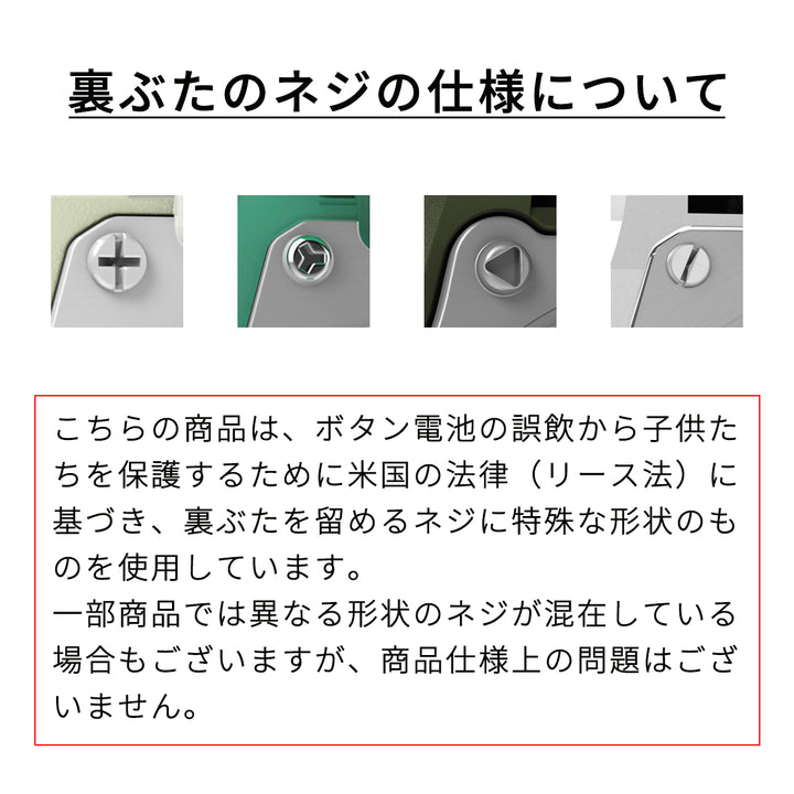 裏ぶたネジの仕様について