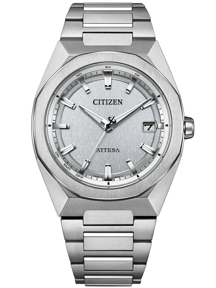 シチズン アテッサ ACT Line アクトライン 3針 コンパクト CB3040-56H メンズ ソーラー 電波 スーパーチタニウム シルバーワントーン