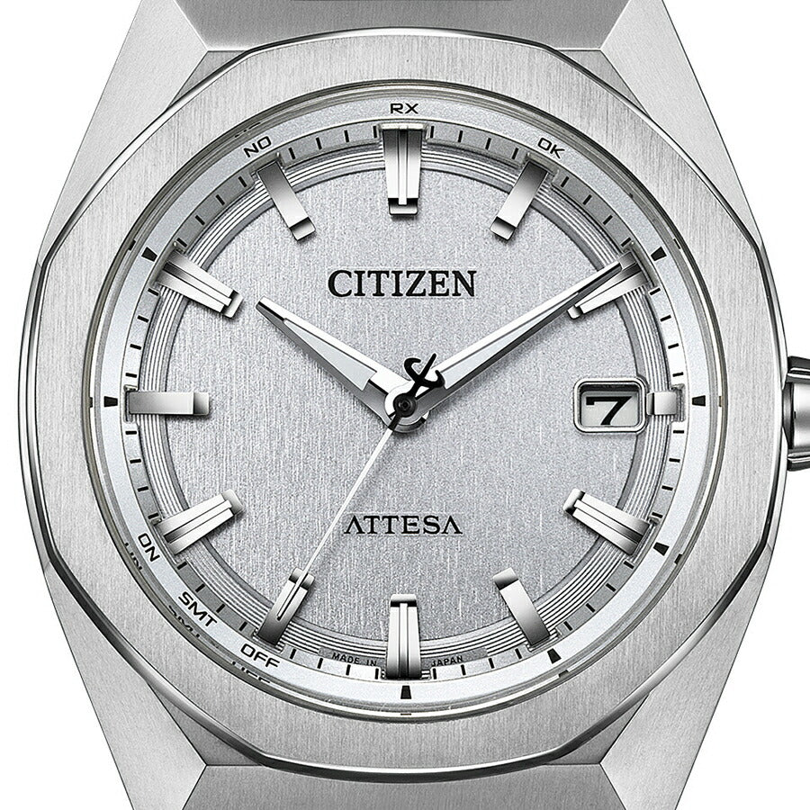 シチズン アテッサ ACT Line アクトライン 3針 コンパクト CB3040-56H メンズ ソーラー 電波 スーパーチタニウム シルバーワントーン