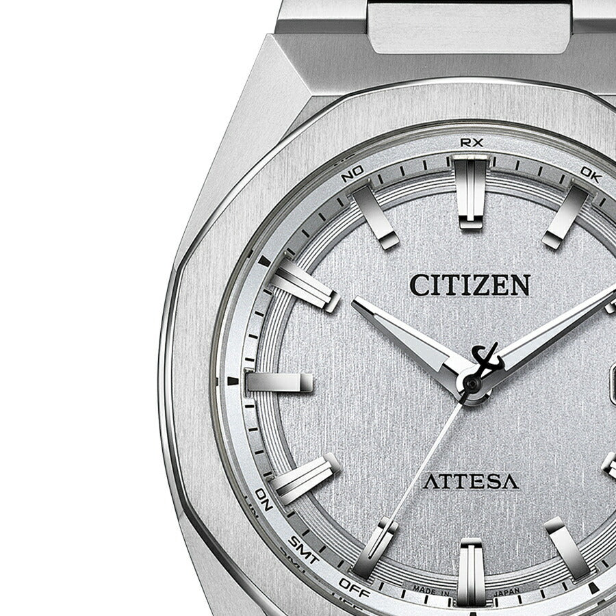 シチズン アテッサ ACT Line アクトライン 3針 コンパクト CB3040-56H メンズ ソーラー 電波 スーパーチタニウム シルバーワントーン